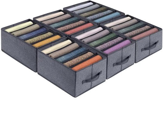 Organizzatore per armadio 6-cassetta, scatola pieghevole in tessuto non tessuto, set con 5 cassetti, sistema di archiviazione per capi d'abbigliamento, T-shirt, pantaloni, sottovesti, jeans