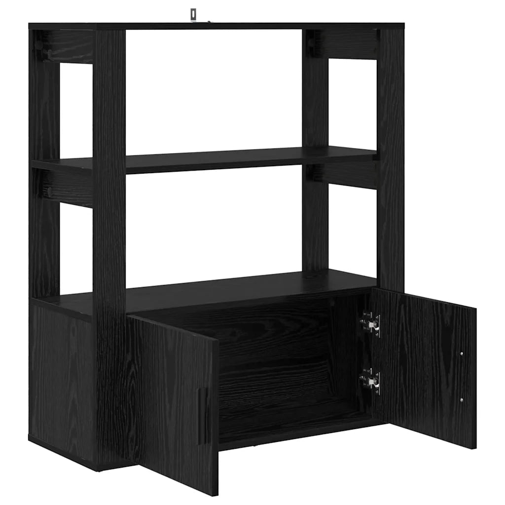 Credenza-Buffet-Armadio da cucina Rovere nero 30 x 80 x 90 cm Legno multistrato