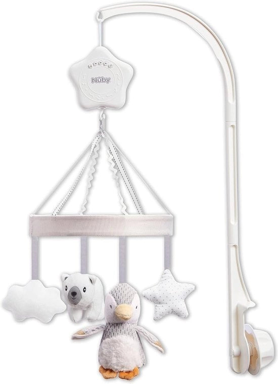 Cuscino per bambini - braccio regolabile - adatto per lettini per bambini - bianco - grigio - peluche - imballo di 1