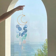 Decorazione per giardino a mano fatta con conchiglie di Capiz - Atmósfera esterna - Regalo per la mamma - Suoni naturali - Armonia melodiosa - Gioco del vento