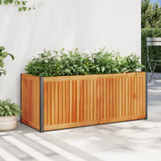 Fioriera da Giardino-Vaso da Esterno 110x45x44 cm in Legno Acacia e Acciaio
