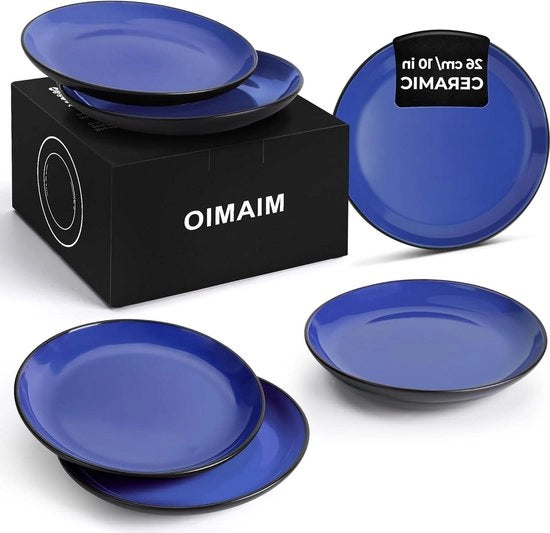 Set di piatti da tavola in ceramica - Collezione Le Papillon - Piatti da portata e da dessert - Blu 255 cm Set di piatti da tavola