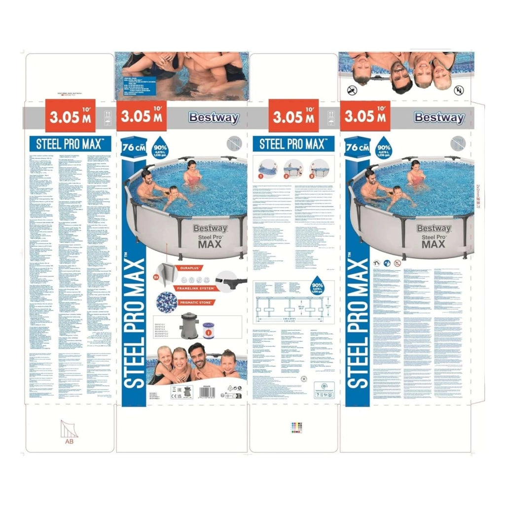 PISCINA BESTWAY FUORI TERRA STRUTTURA 305 X 76 CM COMPLETA DI POMPA FILTRO
