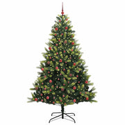 Albero di Natale Artificiale a Cerniera-Albero Natalizio con 300 LED 210 cm 265605