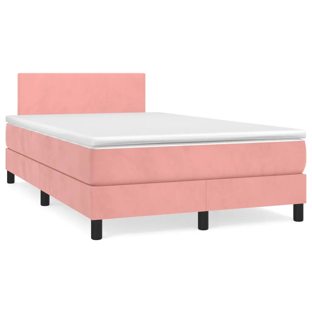 Giroletto a Molle con Materasso Rosa 120x190 cm in Velluto 3269830