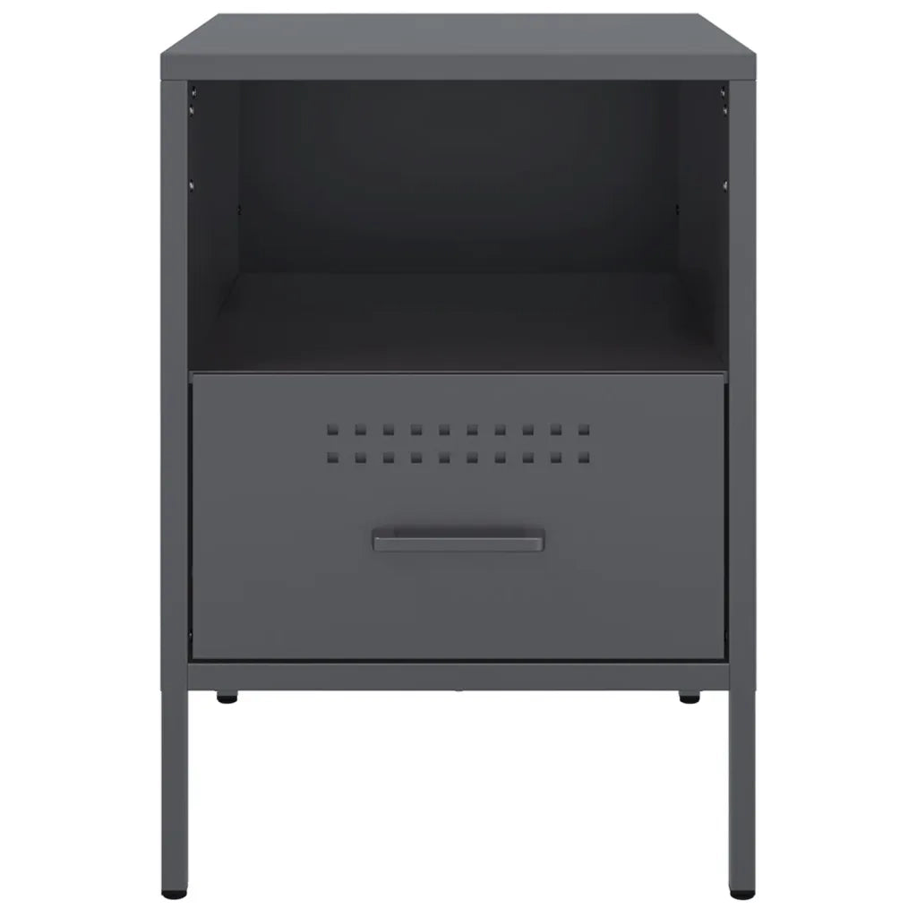 Comodino Antracite 36x39x50,5 cm in Acciaio 843058