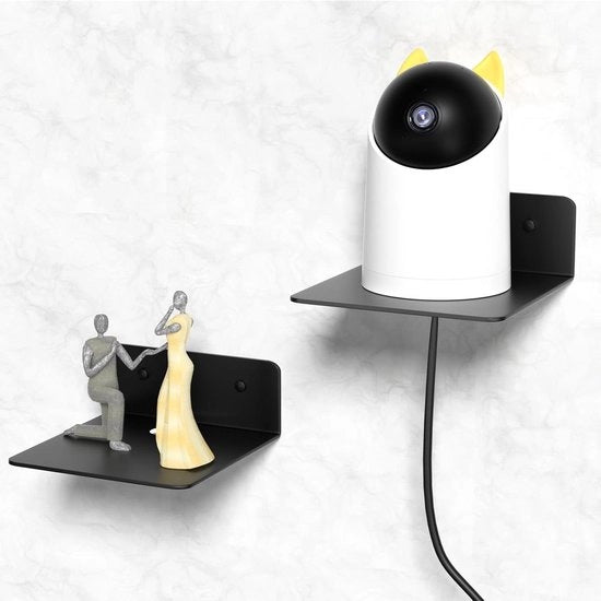 Pannelli di parete adesivi 5 pollici - set da 2 - adesivi - compatibili con le telecamere Echo, i figurini Funko - nero