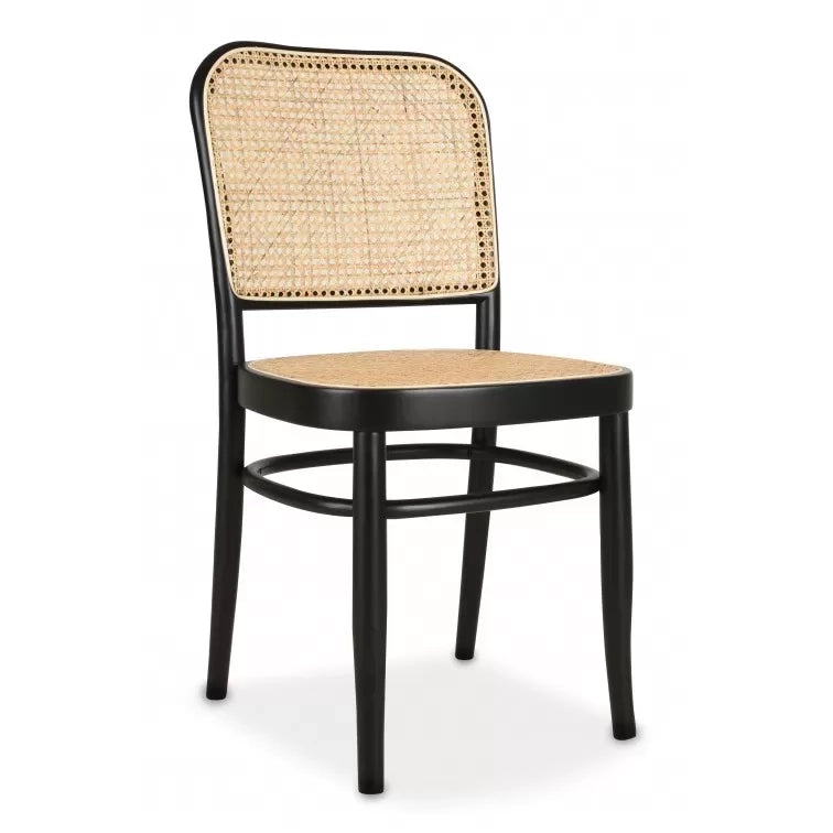 Set 2 sedie paglia di vienna in legno nero 45x47x87 - Mobili 2G