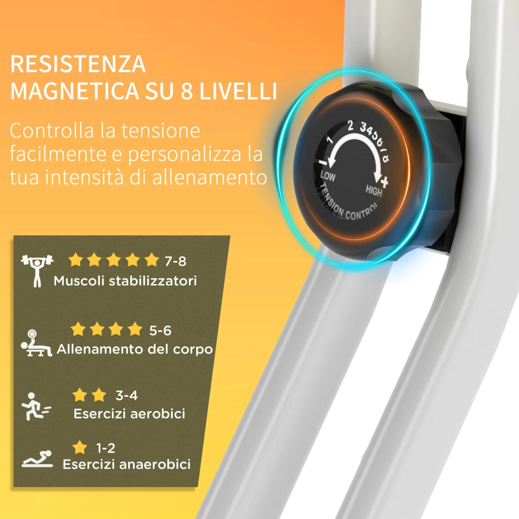 Cyclette Pieghevole da Casa Magnetica con Schermo LCD ¨C zephmum ¨C Giallo 43x97x109cm