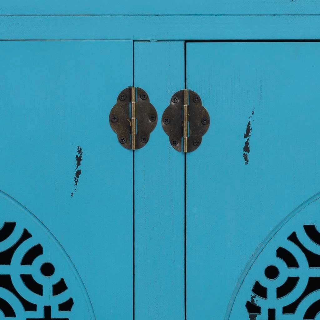 Credenza in legno blu 120x40x86,5h
