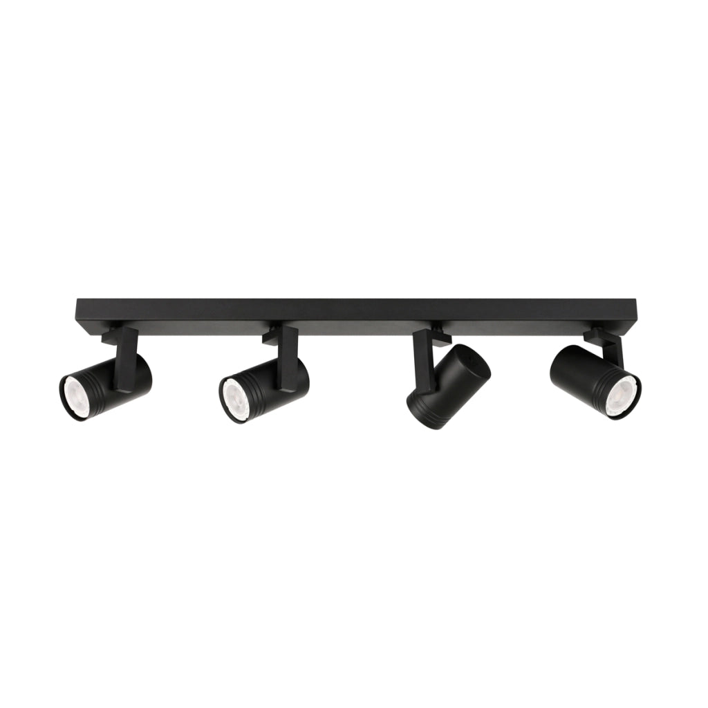 Faretto soffitto moderno 4 luci nero orientabile GU10 Italux