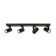 Faretto soffitto moderno 4 luci nero orientabile GU10 Italux