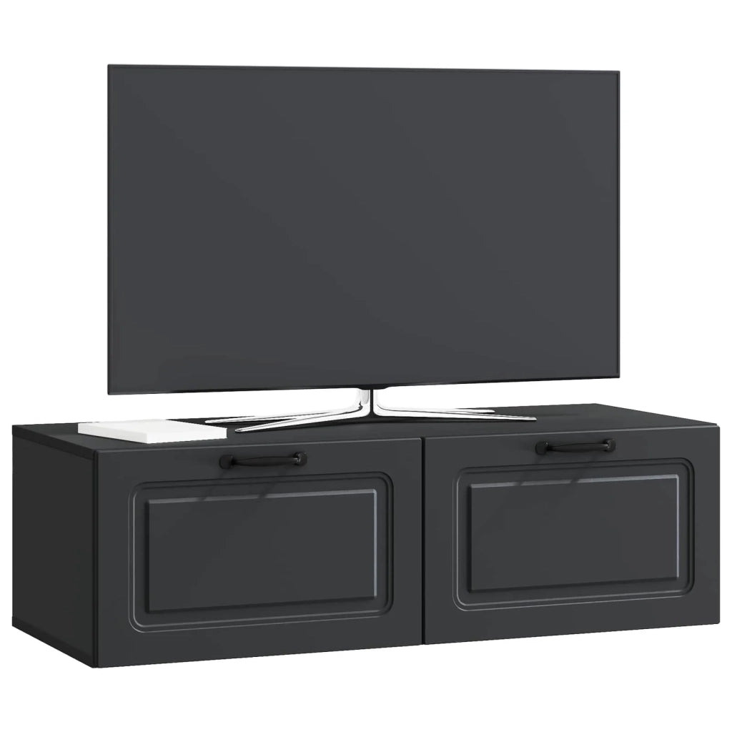 Mobile Porta TV da Muro Montaggio a parete Nero 98 x 41 x 30 cm 899376