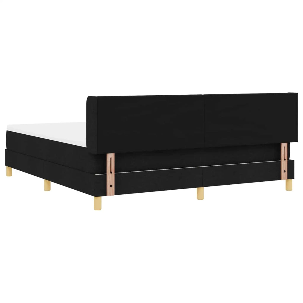 Letto a molle con materasso Nero 200 x 180 cm Poliestere