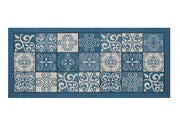 Tappeto Passatoia Runner Cucina Antiscivolo Lavabile Disegno Maiolica Suardi - 55x280 - Jeans