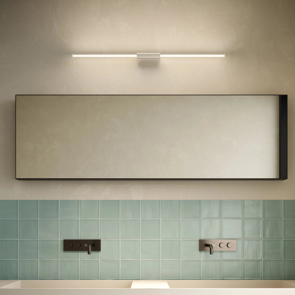 Brilliant Lampada da Parete e Soffitto Lineare in Alluminio Verniciato Bianco, LED 9W Dimmerabile TRIAC, Design Minimale 8.2x3.6x87.2 cm