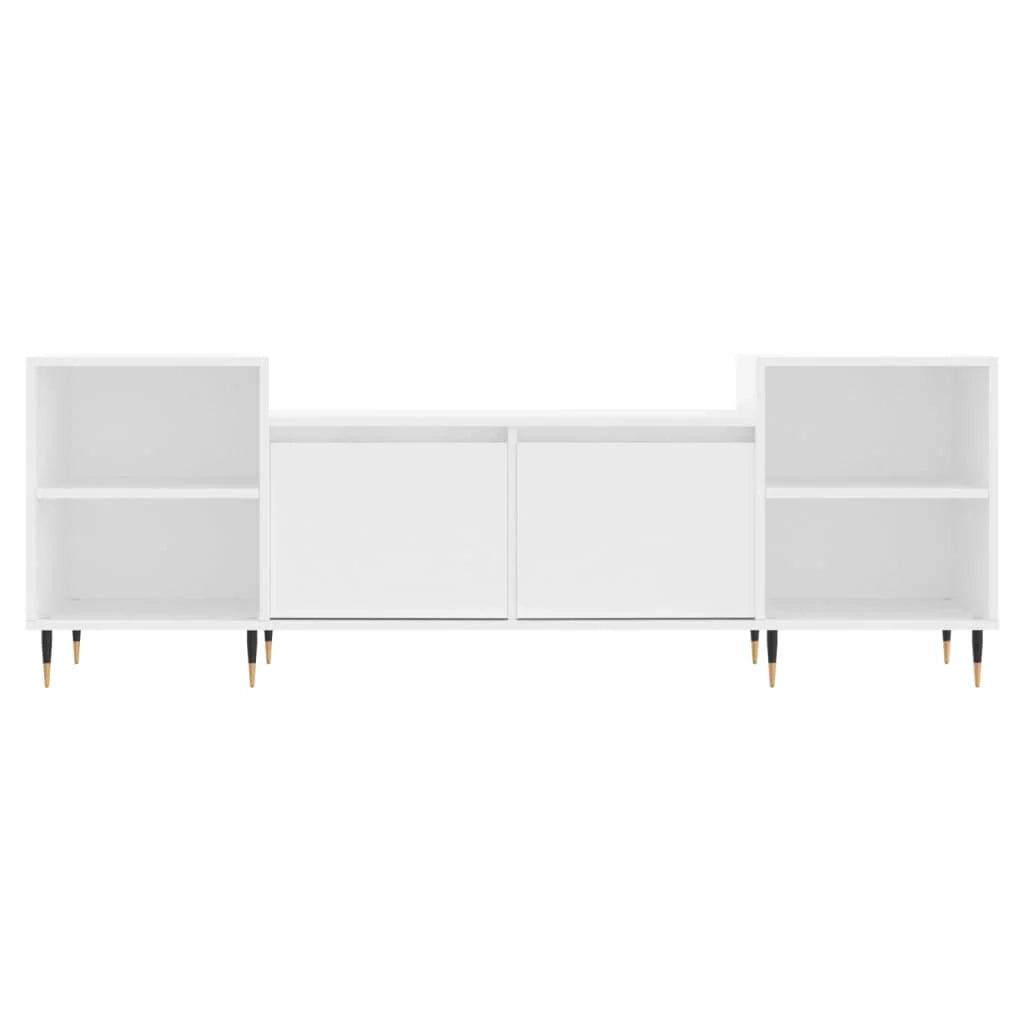Mobile TV multimediale mensola TV credenza mobile TV sala da pranzo soggiorno camera da letto 160 x 35 x 55 cm legno ingegnerizzato bianco 02_0026061