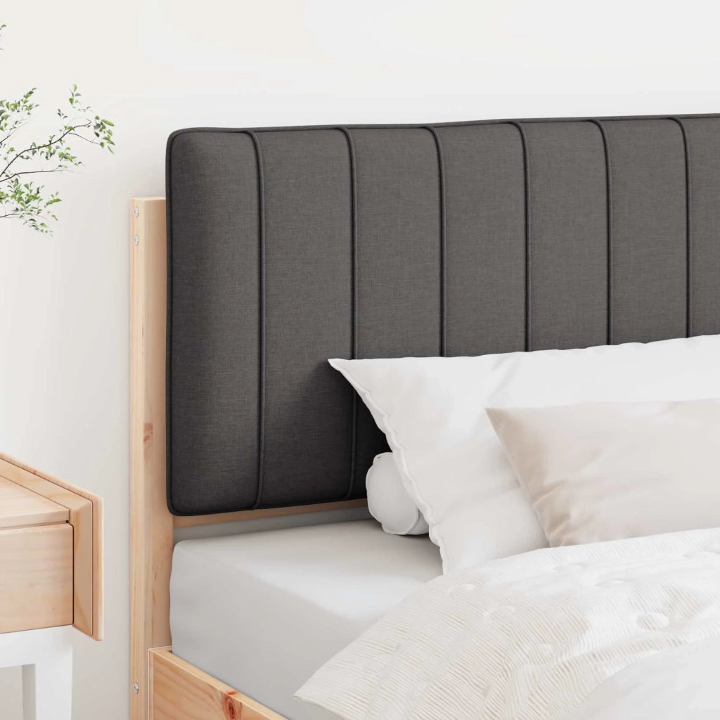 Testiera imbottita-Testiera con Cuscini-Testata Marrone e grigio scuro 100 cm Pino massello 282911