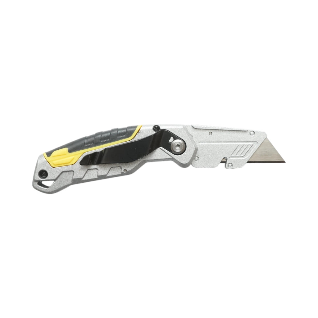 Coltello pieghevole professionale con lama in acciaio SK5 da 19 mm e corpo in alluminio Crownman per impieghi gravosi.