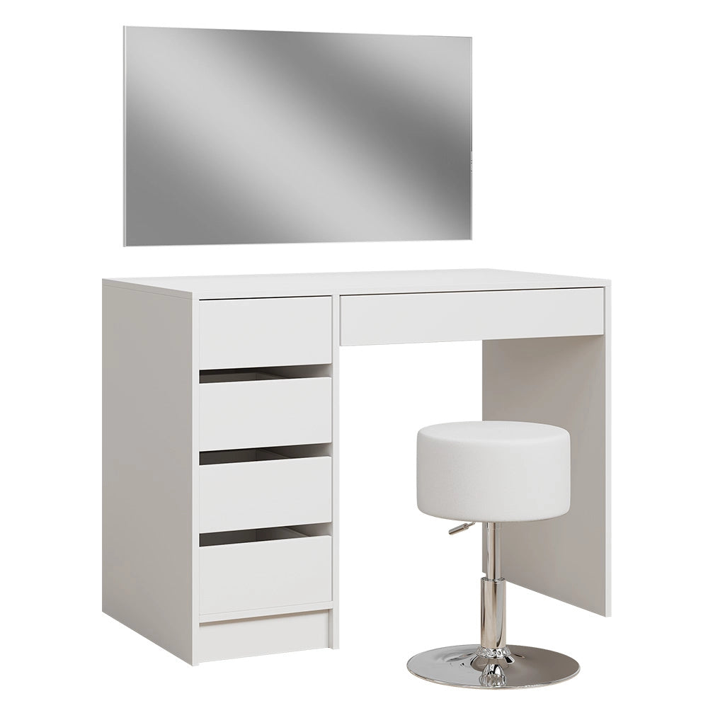 Vicco Tavolo da toilette Bianco 100 cm con sgabello