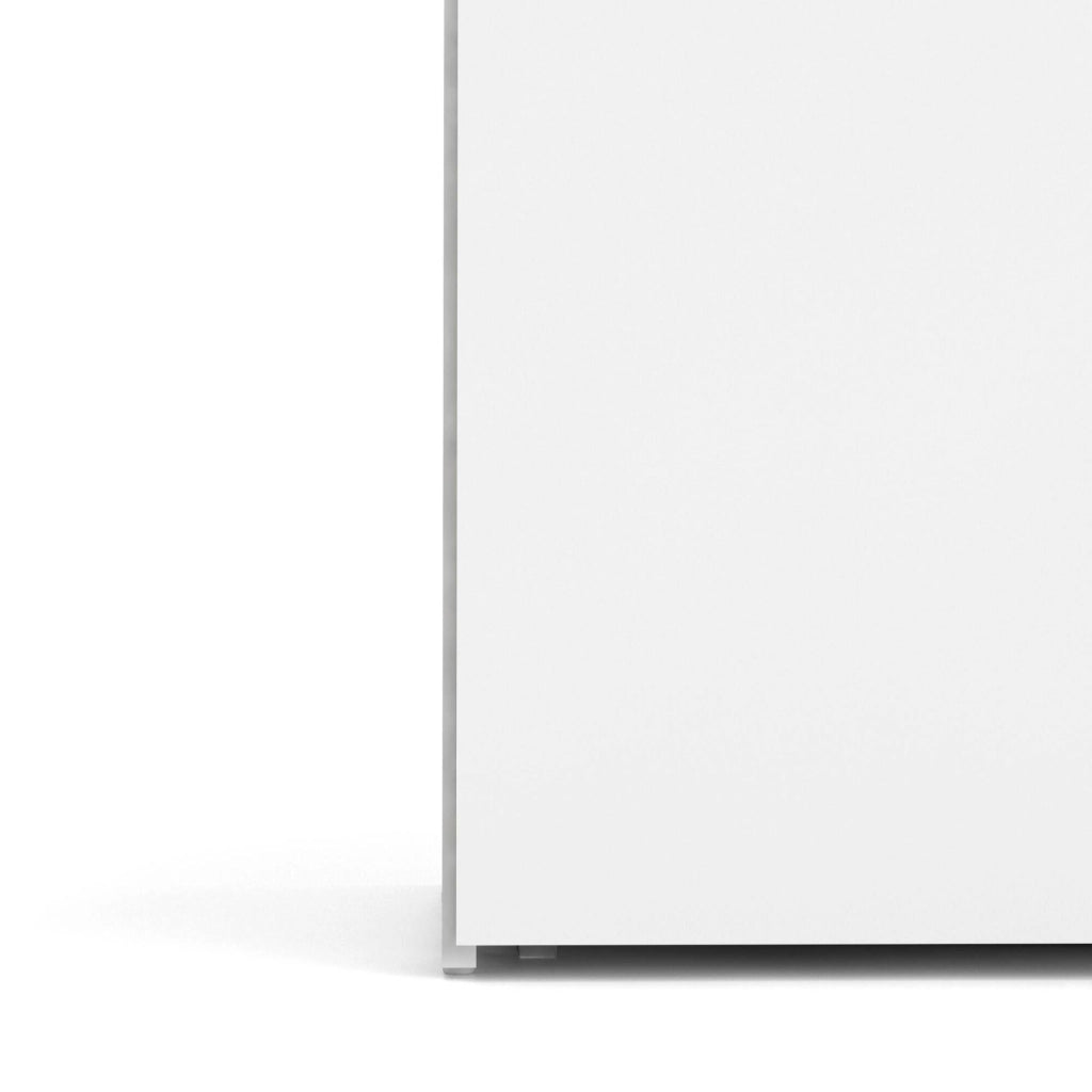 Armadio guardaroba a due ante e tre Apollina, colore bianco, Misure 77 x 200 x 49,5 cm