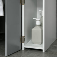 Mobile a Colonna da Bagno 15,2x29,8x118 cm in Legno Bianco e Grigio
