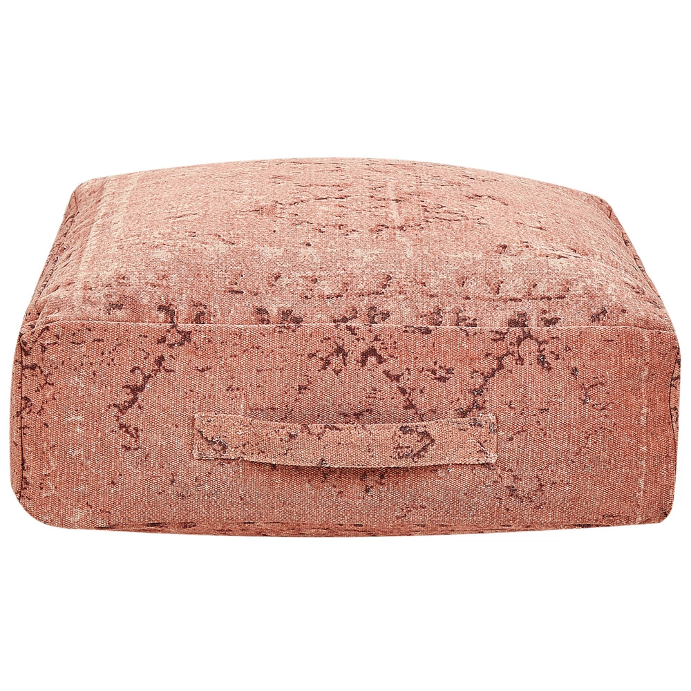 Cuscino di seduta quadrato in cotone con motivo astratto rosso chiaro 50 x 20 cm soggiorno salotto moderno classico