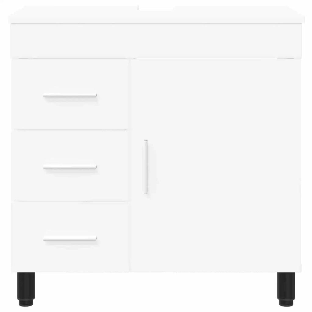 Mobiletto da bagno Bianco 60 x 35 x 60 cm Legno ingegnerizzato