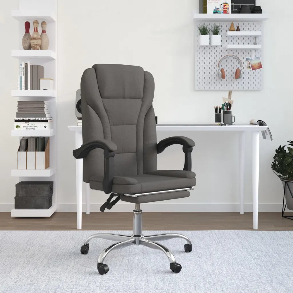 Poltrona da Ufficio Reclinabile Grigio Scuro in Tessuto cod mxl 34060