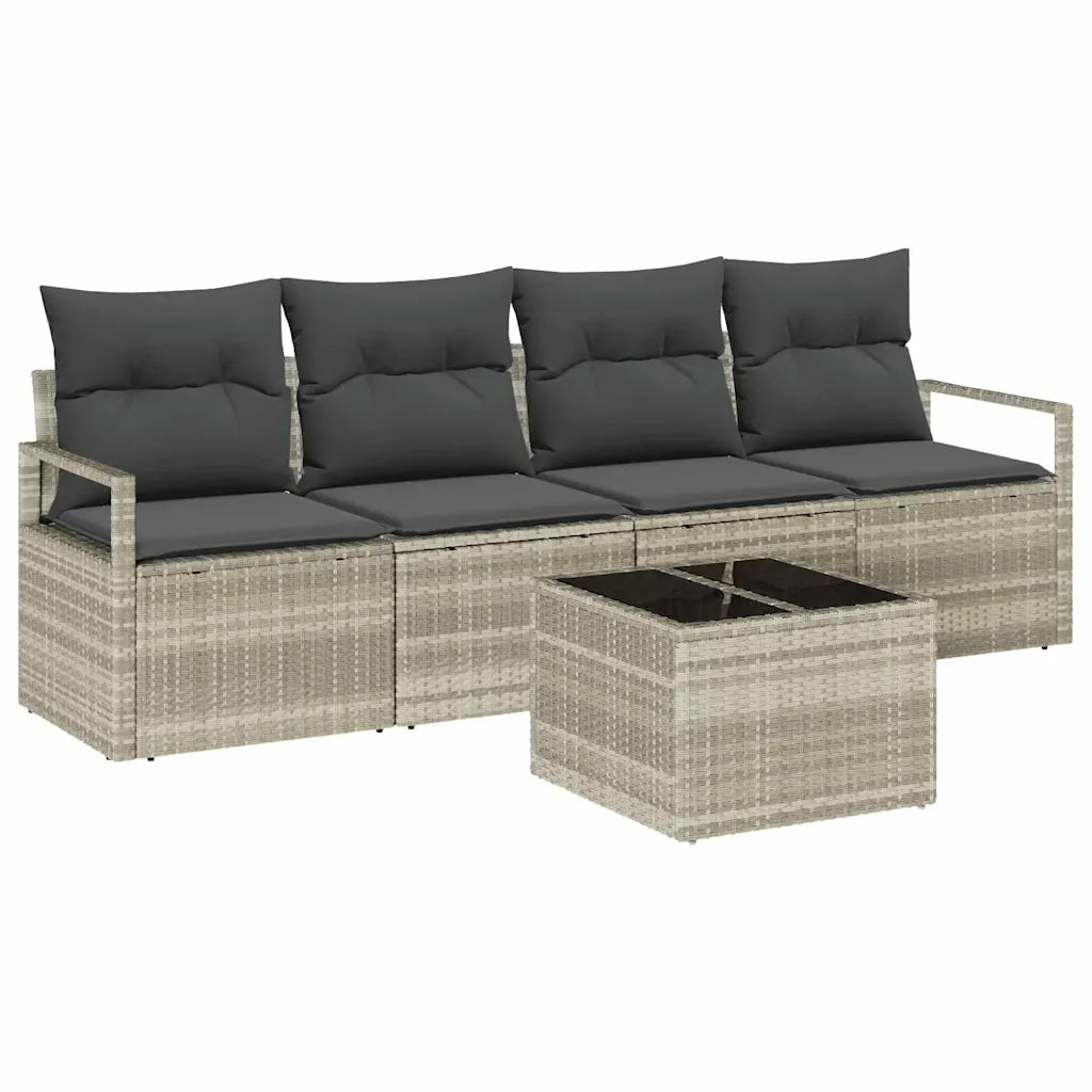 Set di divani 5 pcs Grigio chiaro e grigio scuro polyrattan 3346252