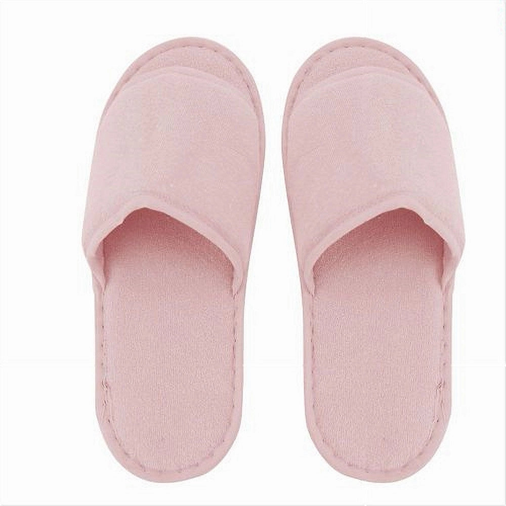 Trade Shop - Coppia Pantofole Ciabatte Bagno In Tessuto Rosa Taglia 39-45 Stanza Hotel 79679 -