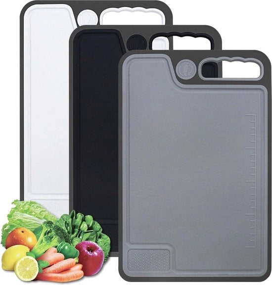 Impastatrice per verdure 3 in 1 - grande formato - antiscivolo - 35 x 23 cm - con fori per agrumi e pressa per aglio - per cucina, frutta, verdure e carne