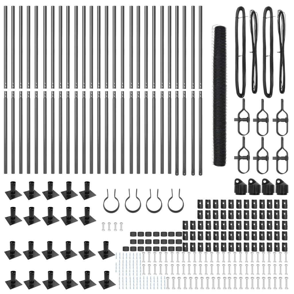 Recinzione Esagonale  Grigia 1,4x50 m Acciaio