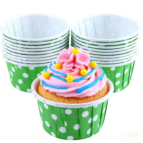 Cupcake Forme Miniature - 100 Stuks - Forme per Cupcake in Papier - Materiale Inerte - Altezza 3,8 cm - Resistente al Calore fino a 220°C