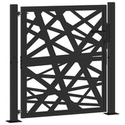 Cancello da giardino nero 100x100 cm in acciaio design leggero CFW8664251