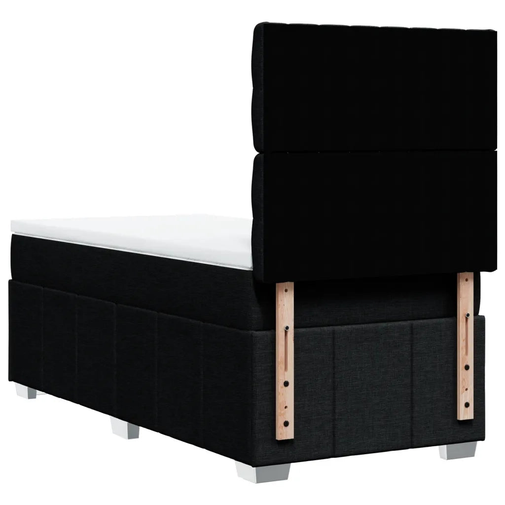 Giroletto a Molle con Materasso-Struttura Letto Nero 90x190 cm in Tessuto 318933