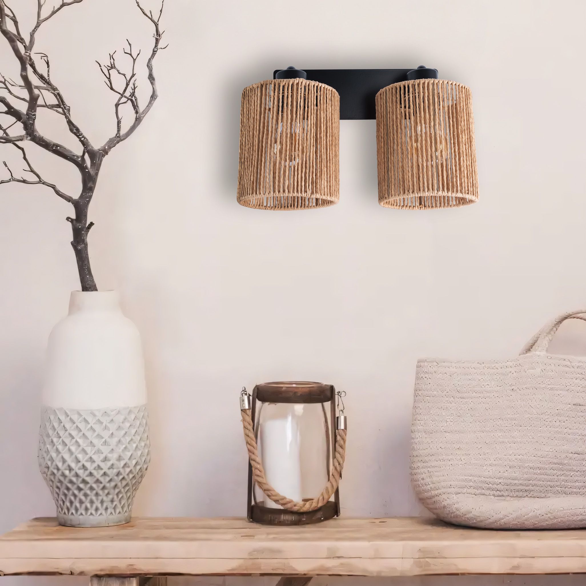 Lampada Da Parete APP1824-2W Nature Black