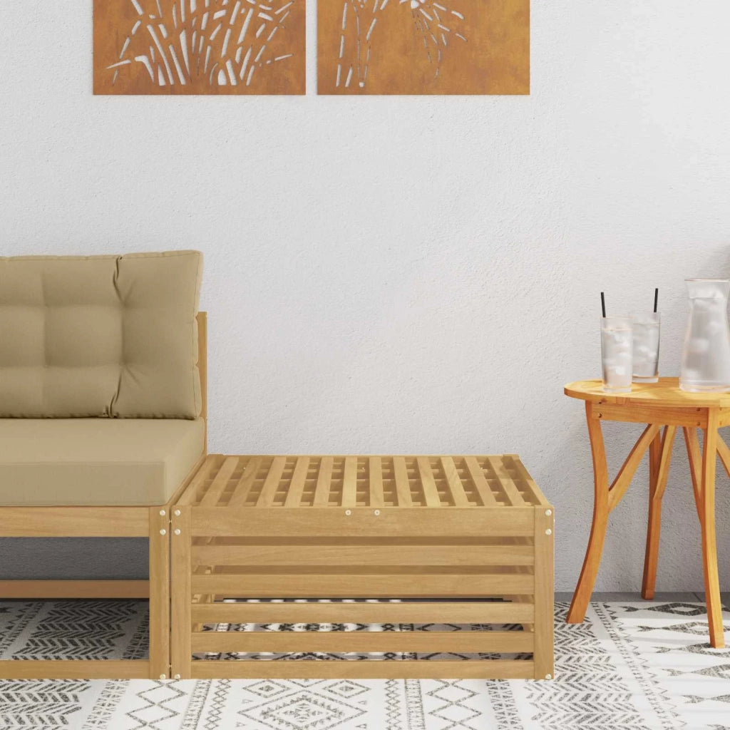 Poggiapiedi da Esterno Legno di Acacia Massello Bianco CFW1706585