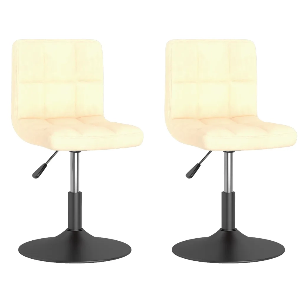 Sedie da Pranzo Girevoli 2 pz Crema in Velluto cod mxl 29044