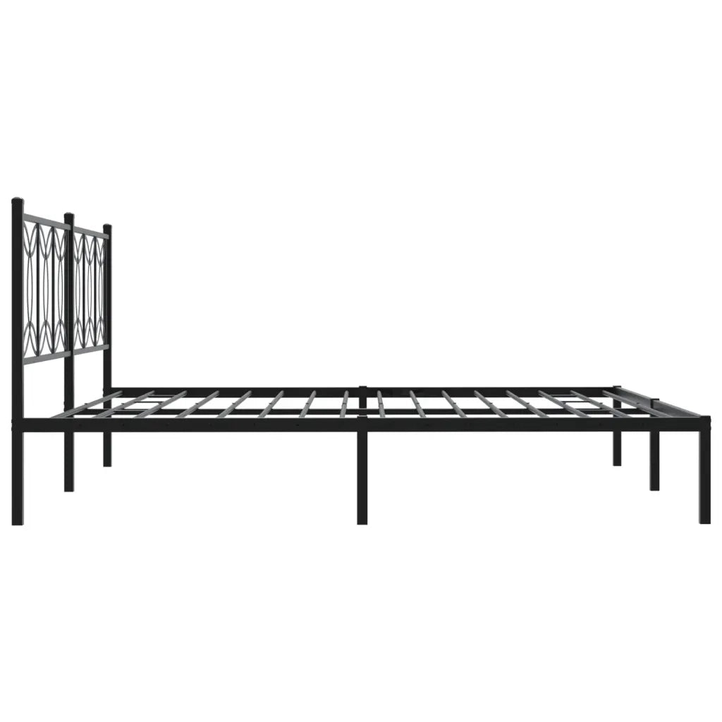 vidaXL Giroletto con Testiera in Metallo Nero 193x203 cm