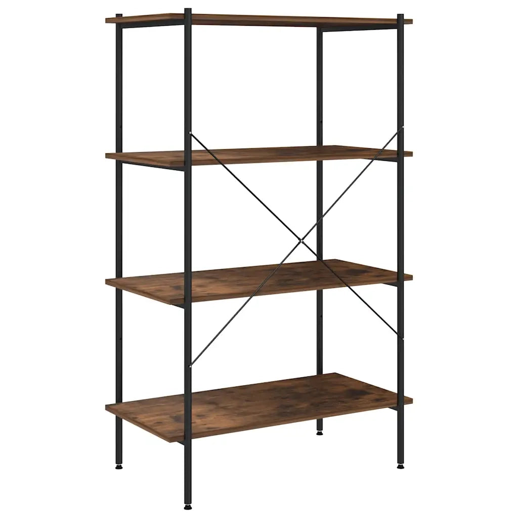 Scaffale con 4 Mensole Nero e Naturale 80x40x130 cm 336345