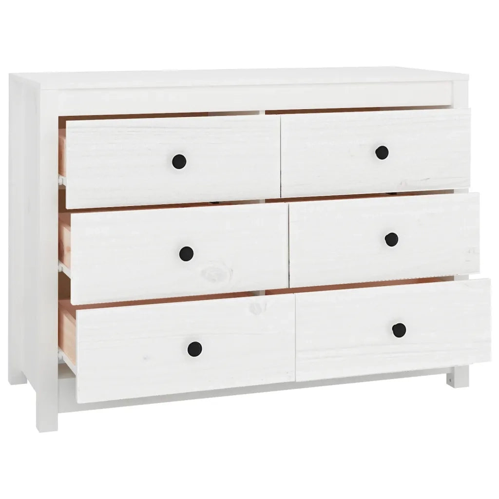Armadietto Bianco 100x40x72 cm in Legno Massello di Pino