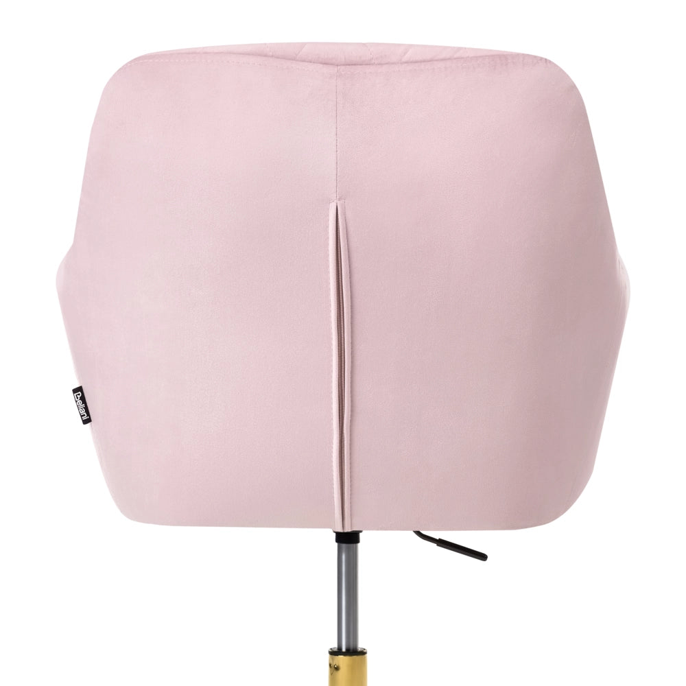 Sedia da ufficio in velluto color rosa pastello seduta regolabile girevole stile moderno per ufficio domestico