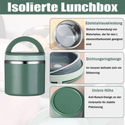 Contenitore alimentare isolato da 600 ml, scatola da picnic in acciaio inossidabile, contenitore alimentare riscaldante, contenitore alimentare con manico, termos.