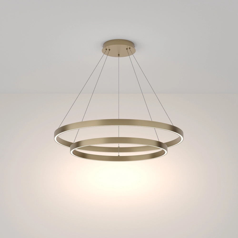 Lampadario A Sospensione Moderno Rim Alluminio Ottone 2 Led 88W