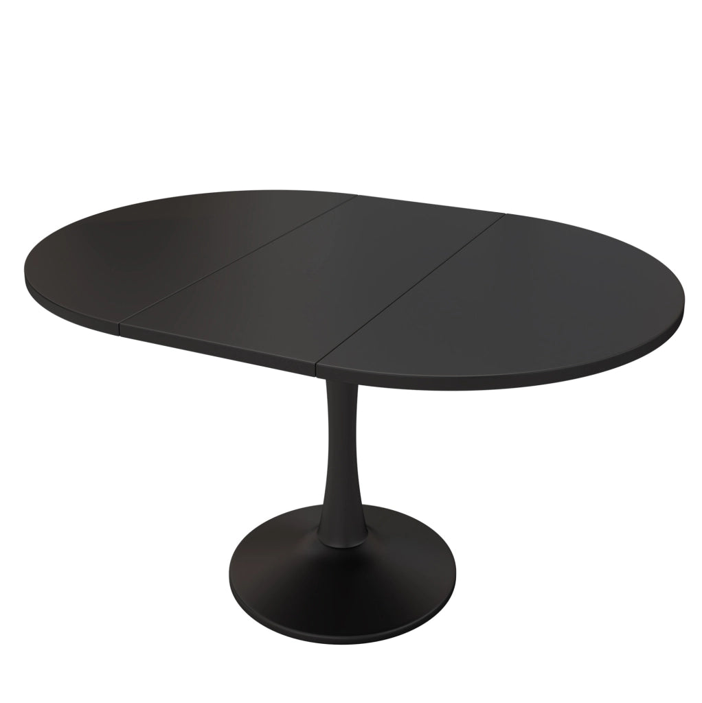 Tavolo da pranzo ovale allungabile in MDF e ferro nero
