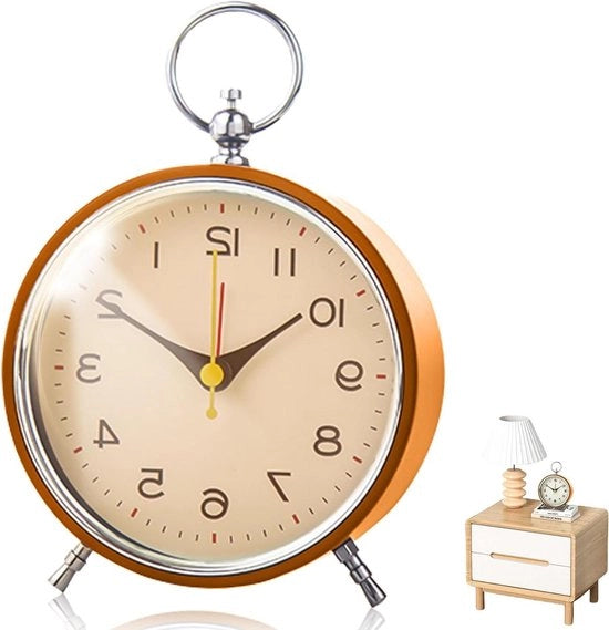 Alarme da Soggiorno - sveglia analogica silenziosa senza tic - orologio da parete con luce notturna - alimentato da batterie - adatto per camera da letto e soggiorno - per bambini