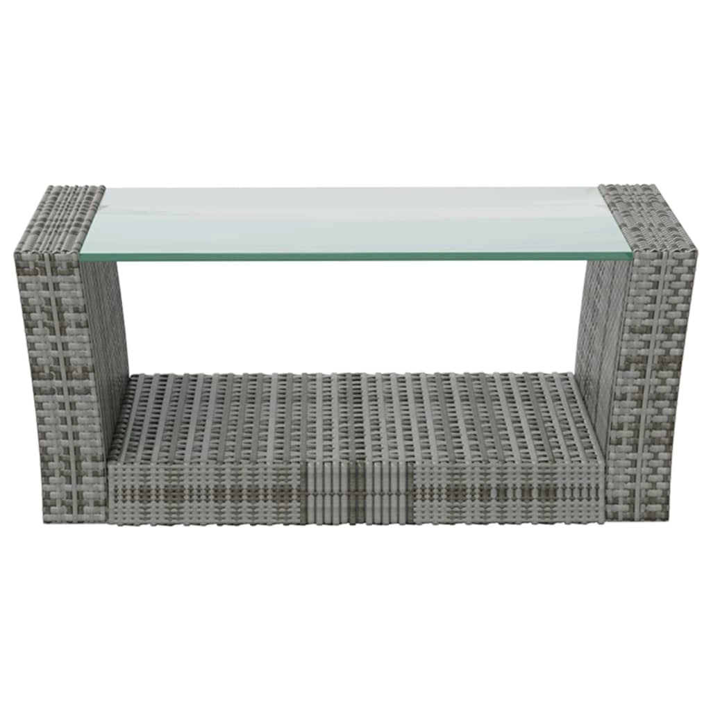 Set di mobili da giardino mobili da esterno 8 pezzi con cuscini resina intrecciata grigia 02_0017694