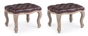 Set 2 Pouf Poggiapiedi 53x42x38 cm in Tessuto Diva Dark Dark