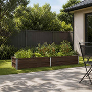 Letto rialzato da giardino Noce nero 160 x 40 x 24 cm Acciaio 8006319